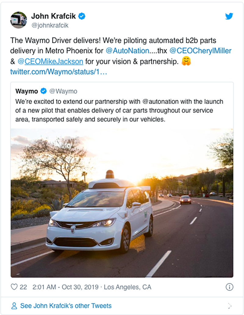 谷歌無人卡車投入試運營！已在美國開始運送貨物